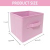 EBIGIC Pink Bins[6 Pack] 9.0"x7.5"x7.5" Small Size Fabirc Foldable Closet Toy Organizer Collapsible Cloth