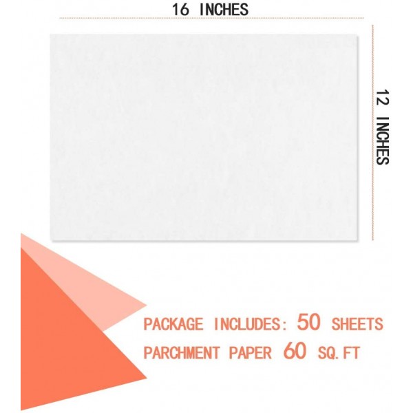 Parchment Paper Sheets Baking 50 or 200 Pcs 12 x 16 Inches Nonstick