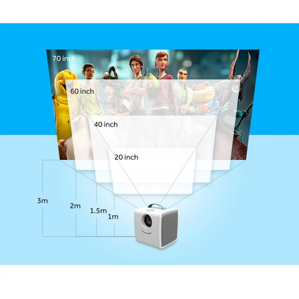 HD Smart Projector Home Video Theater System More Than 30,000 Hours LED Lamp Life,TV Projector,Works for Home,Office and Children's Early Education and So On