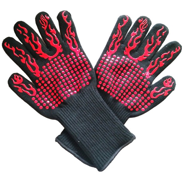 BBQ Grill Gloves, 1472°F Extreme Heat Resistant Gloves Non-Slip Insulated Oven Mitts Potholder Perfect for Barbecue Grilling Cooking Baking Kitchen Smokers 1 Pair