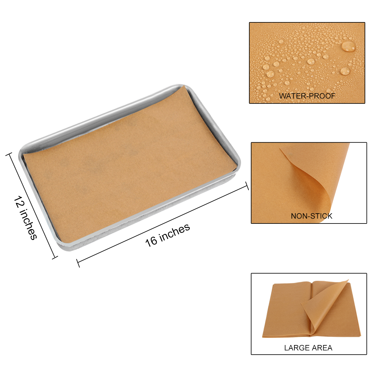 Moligh doll 200 Pcs Unbleached Parchment Paper,Non-Stick 100 Pcs 12X16 Inches Rectangle & 100 Pcs 9 Inches Round Baking Sheets for Grilling Air Fryer Steaming Bread Cake Cookie Unbleached